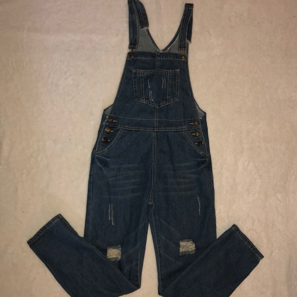 Distressed Bib Overalls - Picture 1 of 9